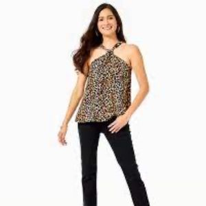 LILLY PULITZER CADEN HIGH NECK TANK Onxy My Favorite Spot TOP Med NWT